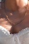 3-Piece Steel Chain Set, Pearl Necklace - Figaro Chain - Paperclip Chain - 3