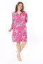 Women's Plus Size Colorful Button-Down Shirt Collar Dress with Elasticated Cuffs 65N37967 - 5