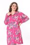 Women's Plus Size Colorful Button-Down Shirt Collar Dress with Elasticated Cuffs 65N37967 - 8
