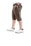 Plus Size Men's Capri - Cargo Pocket and Waist Tie, Black VALENCIA 21404 - 3
