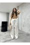 Women's Linen Waist Elastic Lined Wide Cut Pants - 3