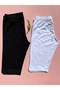 Cotton Lycra Women's 2-Piece Black and White Knee-Leggings