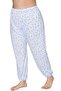 Women's 100% Cotton Patterned Printed Elastic Long Pajama Long Johns Set of 6 - 3