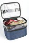 Women's Makeup Care Bag Accessory Travel Set Daily 2 Compartments Transparent Cosmetic Organizer Blue - 2