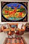 Nature Illustrated Deer Motif Ethnic Model Wall Tapestry| Wall Cloth| Tapestry