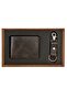 Men's Black Special Gift Boxed 100% Genuine Leather Wallet-Keychain Set - 7
