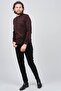 Men's Pocket Detailed Polo Neck Patterned Sweater 42544216 Claret Red - 2