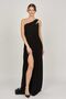Women's One Shoulder Chiffon Evening Dress 47754697 Black - 7