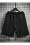Japan Dragon Combed Cotton Shorts - Black Printed Summer Shorts with Pockets - 2