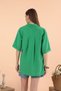 Modal Fabric Short Sleeve Women's Green Shirt - 6