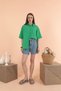Modal Fabric Short Sleeve Women's Green Shirt - 4