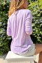Women's Lilac Washed Single Pocket Blouse Gk-Cck60015 - 2