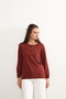 Women's Lycra Mid-Age and Above Four Seasons Tile Mom Combed Cotton Blouse with Button Pattern and Elastic Sleeves - 6