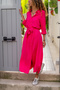Women's Fuchsia Self Belted Long Shirt Dress Gk-bstt4011-1490
