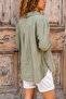 Women's Khaki Green Washed Linen Side Buttoned Double Pocket Casual Shirt Gk-rsd3013 - 2