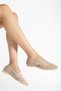 Women's Silvery Mesh Beige Skin Evening Dress Ballerinas