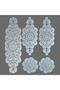 Damla 5 Piece Luxury Runner Living Room Coffee Table Table Cover Set French Laced Dowry Set Gold Glitter