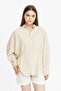 Oversized Shirt with Shirred Sides - 8