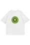 Women's Kiwi Printed Crew Neck Oversized T-shirt