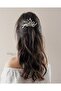 Pearl and Crystal Stone Hair Accessory. Scalloped Bridal Crown - 2