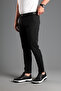 Men's Black Waistband Buckle Linen Trousers