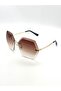 Geometric Brown Gradient Cut Glass Women Sunglasses Ae1712c30 - 4