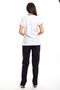Surgical Doctor Nurse Scrubs Top White Bottom Navy Blue Jersey Suit - 4