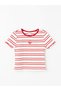 LCW Girl's Striped Crew Neck Short Sleeve Crop T-Shirt