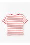 LCW Girl's Striped Crew Neck Short Sleeve Crop T-Shirt - 2
