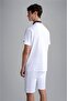 Men's Cotton Polo Collar Button Closure Short Sleeve White Polo Collar T-shirt24411288-010 - 2