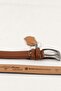 Genuine Leather Men's Belt 3.5 cm Stitched Tan Classic Fabric Trouser Belt - 4