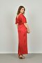 Women's Bat Sleeve Long Evening Dress 1924 Red - 5