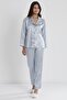 Satin Lace Women's Pajama Set - 1438 Mist - 2