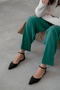 Women's Black Ballerina 2cm Short Low Heeled Daily Use Very Comfortable Shoes - 2