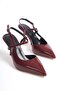 Burgundy Stiletto Women's Shoes - 2