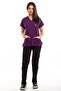 Surgical Doctor Nurse Scrubs Top Purple Bottom Black Jersey Suit