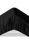 Black Silk Textured Cotton Satin Duvet Cover Set 4 Pieces Double Size 160X200Cm Includes Fitted Sheet - 7