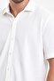 Men's Polo Neck Short Sleeve Button Loose Ecru Shirt - 2