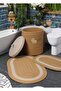 Jute, bath mat set, bohemian style bathroom set, scandinavian mat / basket - 2