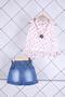 2-5 Years Old Necklace Blouse Denim Shorts Summer Stylish Girl's Holiday Set 10081