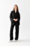 Zen Elegance Women's Kimono Set - Wide Leg and Linen Textured Summer Set - 2