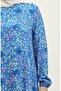 Floral Viscose Dress with Gathered Hem - 4