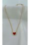 Women's Special Two-Tone Black and Red Heart Steel Necklace - 2