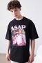 Oversize Unisex Asap Rocky Black T-shirt