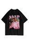 Oversize Unisex Asap Rocky Black T-shirt - 5
