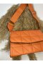 Quilted Women's Shoulder Bag with Orange Column Strap - 4