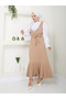 Women's Stone Embroidered Belted Gilet Dress - 5