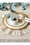 100% Cotton Raw Linen Frilly Vintage 6-Piece American Service Round 40 cm