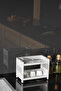 منظم متعدد الأغراض للمطبخ والمنزل ذو طبقتين، رف منظم متعدد الأغراض باللون الأبيض