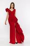 One Shoulder Ruffle Slit Dress - 4